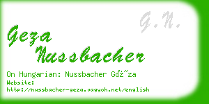 geza nussbacher business card